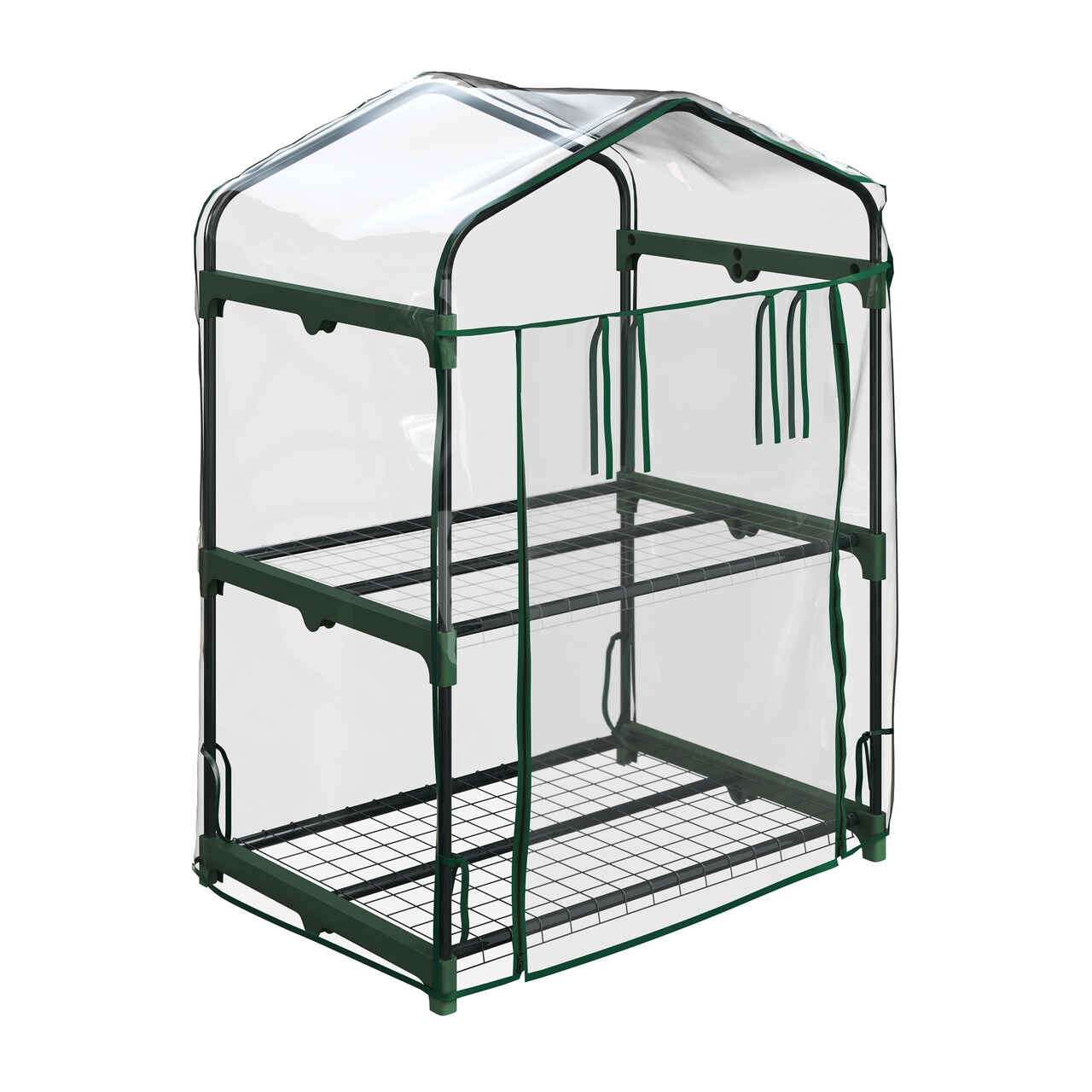 2 Tier Mini Greenhouse - Portable Greenhouse With Steel Frame And Pvc Cover For Indoor Or Outdoor - Green House By
